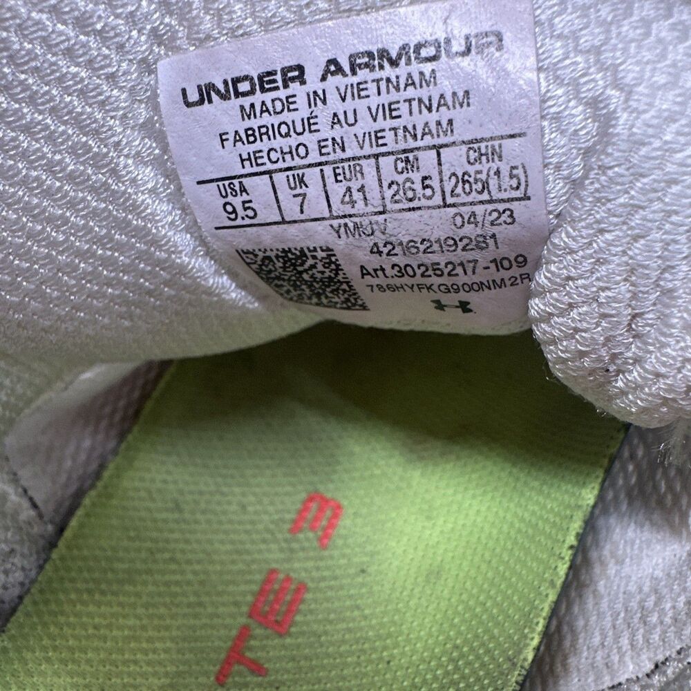 Under Armour Size 9.5 Hover Infinite 3 Running Shoes SNEAKERS 3025217-109 White - Picture 13 of 13